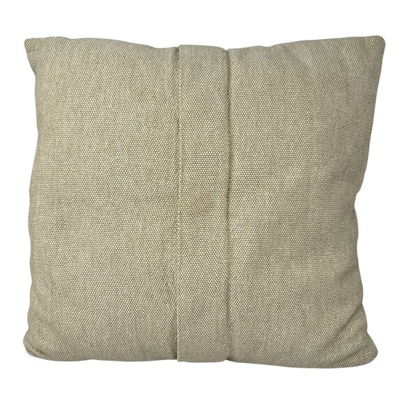 Pottery Barn Throw Pillow 18 x 18 Geometric Beaded Grid Button Back 100% Cotton - Picture 3 of 9